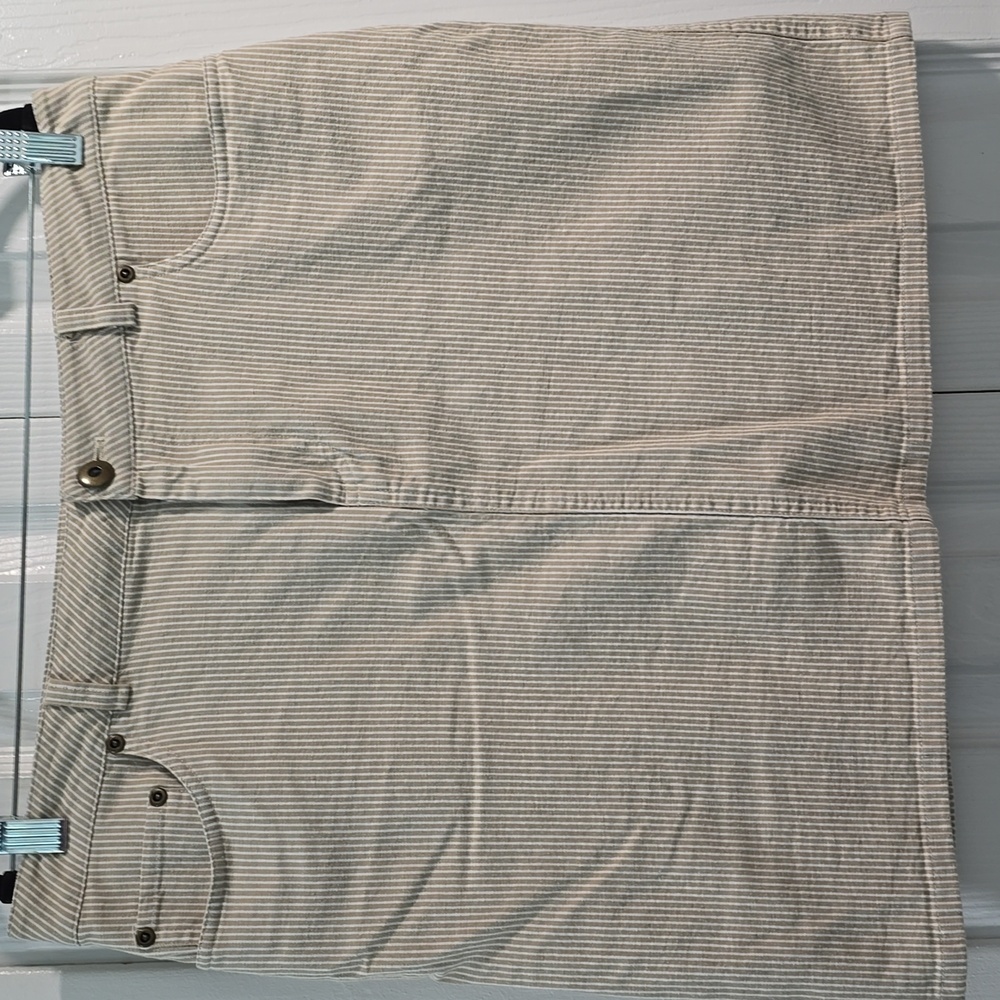 Christopher & Banks Beige Striped Skort